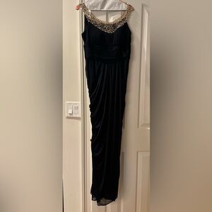 Adrianna Papell Gold and Silver Embellished Gown